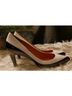 Via Spiga 100% Leather Color Block Black White Heels Size 6 - photo 7