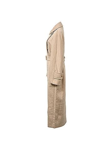 Max Mara Max Mara Long Belted Coat in Beige Wool (view 2)