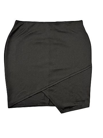Bisou Bisou fitted black mini 1XLarge Formal Skirt (view 1)