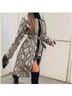 Choosy Snake Print Black White Gray Ivory Trenchcoat Size XS - photo 3