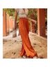 Choosy 100% Satin Solid Orange Casual Pants Size 38 waist - photo 3