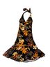 Cache Floral Black Orange Yellow Brown Casual Dress Size 4 - photo 1
