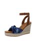 TOMS Blue Brown Wedges Size 9 - photo 3