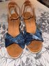 TOMS Blue Brown Wedges Size 9 - photo 5