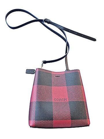 Coach MINI TOWN BUCKET BAG: BUFFALO PLAID Leather Crossbody Bag (view 2)