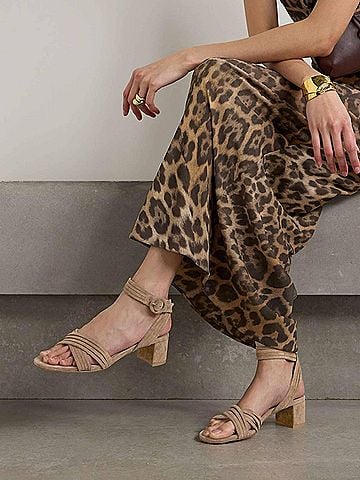 Gianvito Rossi Women's Velour 55 Suede Sandals (view 2)