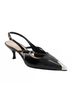 Andrea Black Women's Pointed-Toe Crossover Slingback Pump Size 10 - photo 1