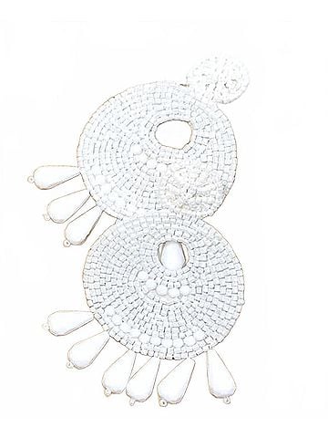 Jess Lea Women's Beaded Drop Earrings in White (view 1)
