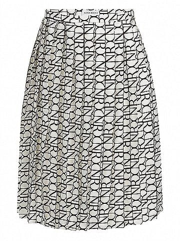 Nina Ricci All Over Logo Pleated Mini Skirt (view 1)