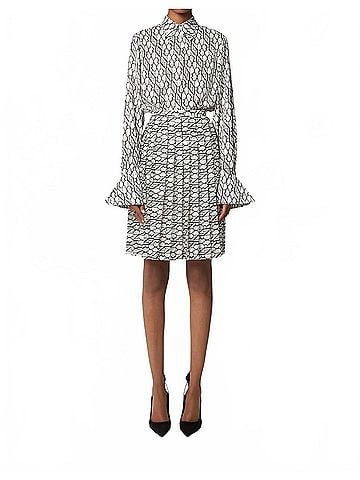 Nina Ricci All Over Logo Pleated Mini Skirt (view 2)
