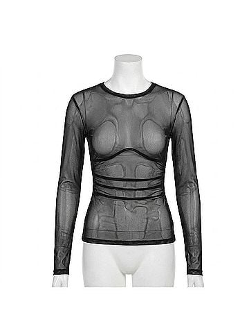 Free People Last Layer Long Sleeve Top in Black (view 1)