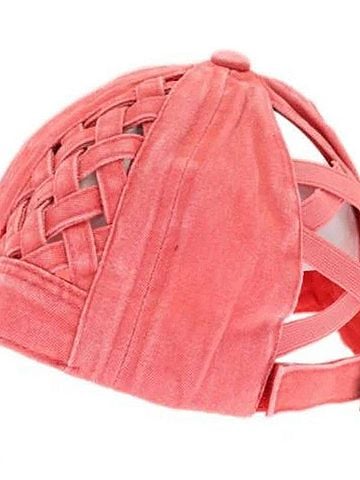 CC Women's Woven Criss Cross Ponytail Baseball Cap (view 2)