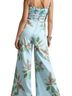 Hutch 97% Polyester 3% Spandex 100% Polyester Floral Blue Green Jumpsuit Size 4 (petite) - photo 2