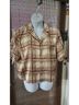 Worthington Plaid Brown Ivory Short Sleeve Button-Down Shirt Size XL - photo 6