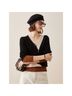 CB Design 100% Cashmere Color Block Black Brown Pullover Sweater Size M - photo 4