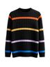 CB Design 100% Wool Stripes Black Cashmere Pullover Sweater Size M - photo 1