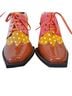 John Fluevog Polka Dots Floral Multi Color Pink Orange Yellow Brown Purple Heels Size 8 - photo 6