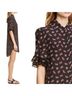 FRAME 100% Silk Floral Black Red Cocktail Dress Size M - photo 2