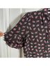 FRAME 100% Silk Floral Black Red Cocktail Dress Size M - photo 6