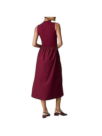 J.Crew Mockneck Mixed-Media Midi Dress Casual Dress (view 2)
