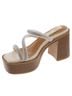 Vintage Havana Solid Silver White Sandals Size 8 - photo 1