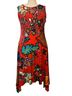Grace Elements Floral Red Orange Blue Casual Dress Size XL - photo 1