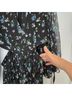 Maje Floral Black Blue Casual Dress Size S - photo 6