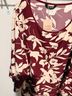 BLOOMCHIC Floral Burgundy Ivory Long Sleeve Blouse Size 30 - photo 3