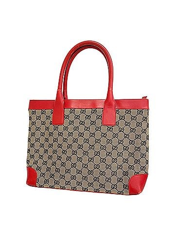 Gucci Gucci GG Canvas Tote Bag 002 1119 Black Red Women's (view 1)