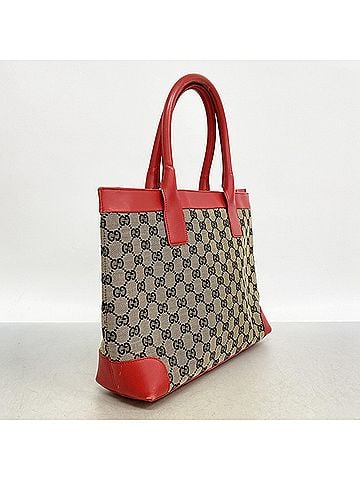 Gucci Gucci GG Canvas Tote Bag 002 1119 Black Red Women's (view 2)