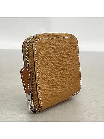 Hermès Hermes Azap Long Silk In Compact Mini Wallet/Coin Case, Veau Epsom Leather, Gold, C Stamp, Men's/Women's (view 2)