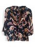 Joie Floral Multi Color Short Sleeve Button-Down Shirt Size L - photo 3