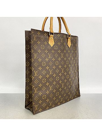 Louis Vuitton Louis Vuitton Monogram Sac Plat Tote Bag M51140 Brown Women's (view 2)