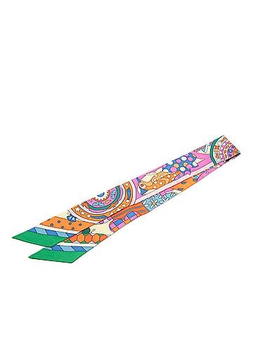 Hermès Les Murmures De La Foret Silk Twilly Scarf (view 2)