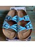 Birkenstock 100% Leather Blue Sandals Size EU 36 - photo 3