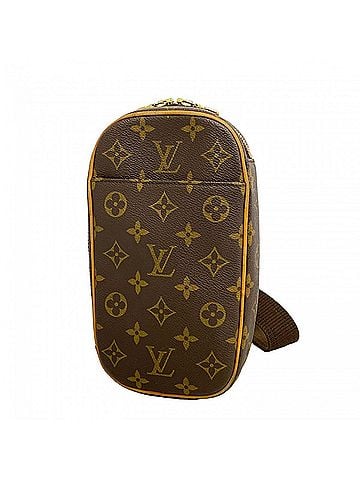 Louis Vuitton Louis Vuitton Monogram Pochette Gange Bag, M51870, Brown, Men's, P2875678 (view 1)