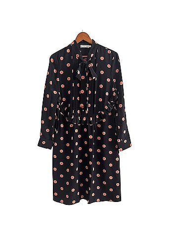 Tory Burch silk polka dot tie neck ruffled dress Casual Dress (view 2)