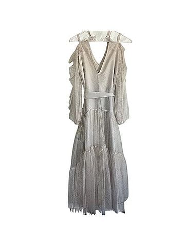 Joyfolie Bohemian Polka Dot Tulle Embroidered Maxi Dress Casual Dress (view 2)