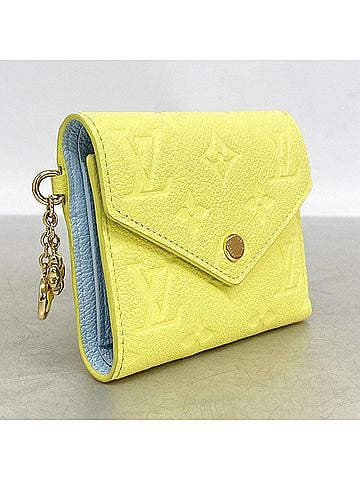 Louis Vuitton Louis Vuitton Tri-fold Wallet Monogram Empreinte Portefeuille Victorine M28292 Citrus Sky Blue Women's (view 2)