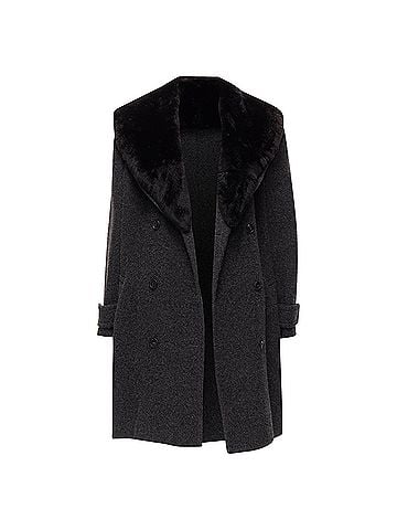 Gucci GUCCI Tom Ford Vintage grey alpaca fur collar double brested winter coat IT42 M (view 1)