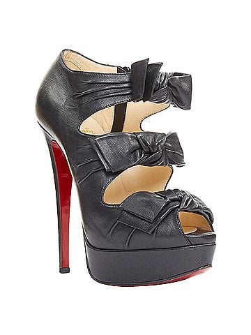 Christian Louboutin Christian Louboutin Madame Butterfly 150 nappa black bow platform heels EU37.5 (view 1)