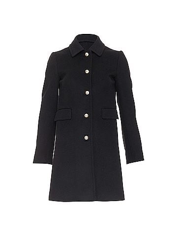 Gucci GUCCI 2015 black wool GG pearl button collared pocketed coat IT36 XXS (view 1)