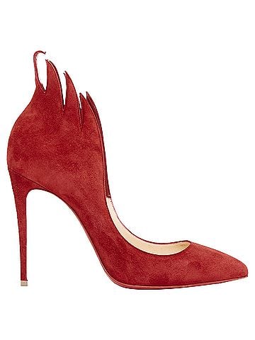 Christian Louboutin Christian Louboutin Victorina 100 Veau Velours Carmin red suede flame pumps EU38 (view 1)