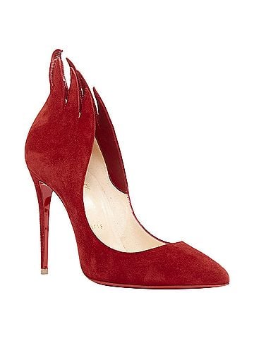 Christian Louboutin Christian Louboutin Victorina 100 Veau Velours Carmin red suede flame pumps EU38 (view 2)