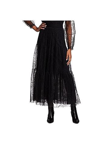 Akris Punto Sashiko Flower Embroidered Lace Tulle Maxi Skirt Formal Skirt (view 1)
