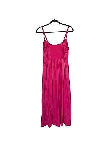 Old Navy Fit & Flare Tie Front Cami Midi Dress Casual Dress (view 2)