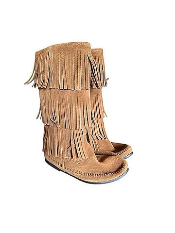 Minnetonka 3-Layer Fringe Boot Ankle Boots (view 1)