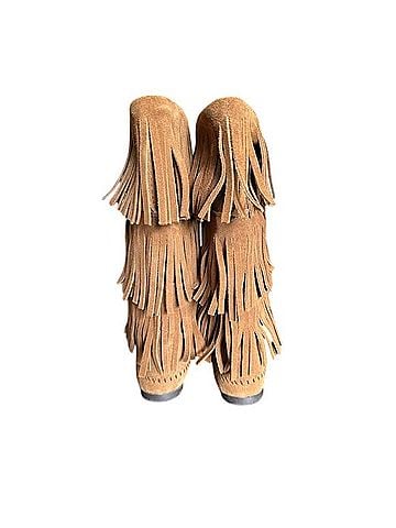 Minnetonka 3-Layer Fringe Boot Ankle Boots (view 2)