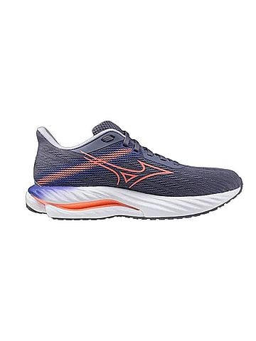 Mizuno Women's Wave Inspire 21 Running Shoe in Blue Granite-Striking Coral (view 1)