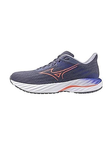 Mizuno Women's Wave Inspire 21 Running Shoe in Blue Granite-Striking Coral (view 2)